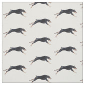 Doberman Pinscher Running Hund Kunstwerk Stoff (Muster)