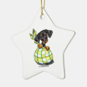Doberman Pinscher Sack Puppy Keramikornament (Links)