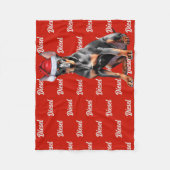 Doberman Pinscher Santa Dog Custom Name Christmas Fleecedecke (Vorderseite)