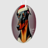 Doberman Pinscher, Santa Dog, Weihnachten Ornament (Vorderseite)