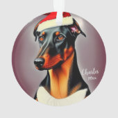 Doberman Pinscher, Santa Dog, Weihnachten Ornament (Rückseite)