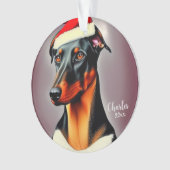 Doberman Pinscher, Santa Dog, Weihnachten Ornament (Vorderseite)