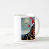 Doberman Pinscher, Santa, Weihnachts-Kaffee-Tasse Kaffeetasse (VorderseiteRechts)