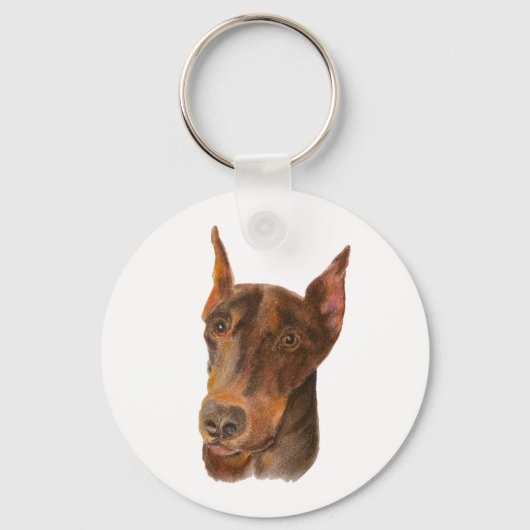 Doberman Pinscher Schlüsselanhänger Fob (Vorderseite)