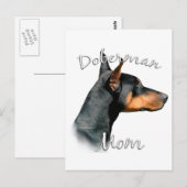 Doberman Pinscher (schwarz) Mama 2 Postkarte (Vorne/Hinten)