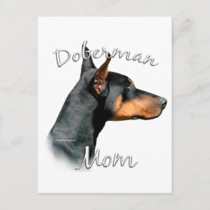 Doberman Pinscher (schwarz) Mama 2 Postkarte
