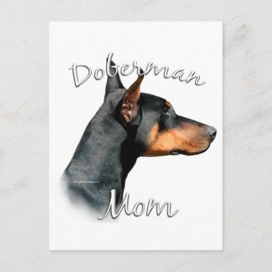 Doberman Pinscher (schwarz) Mama 2 Postkarte (Vorderseite)