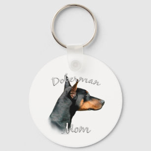 Doberman Pinscher (schwarz) Mama 2 Schlüsselanhänger