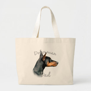 Doberman Pinscher (schwarz) Vater 2 Jumbo Stoffbeutel