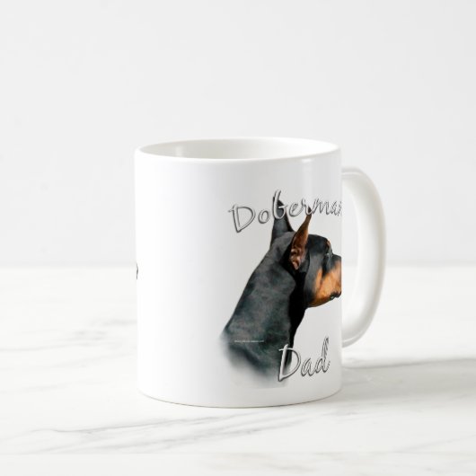 Doberman Pinscher (schwarz) Vater 2 Kaffeetasse (VorderseiteRechts)