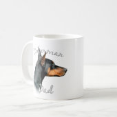 Doberman Pinscher (schwarz) Vater 2 Kaffeetasse (Vorderseite Links)