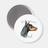 Doberman Pinscher (schwarz) Vater 2 Magnet (Vorderseite/Rückseite)