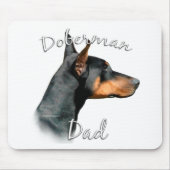 Doberman Pinscher (schwarz) Vater 2 Mousepad (Vorne)
