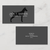 Doberman Pinscher Silhouette Black on Gray Visitenkarte (Vorne/Hinten)