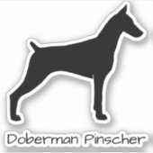 Doberman Pinscher Silhouette Cool Dobe Dog Sticker (Vorderseite)