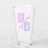 Doberman Pinscher Silhouette Dog & Paw Pink Glas (Rückseite)