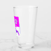 Doberman Pinscher Silhouette Dog & Paw Pink Glas (Links)