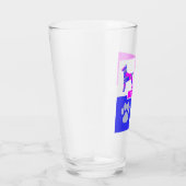 Doberman Pinscher Silhouette Dog & Paw Pink Glas (Rechts)