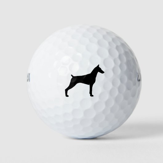 Doberman Pinscher Silhouette Golfball (Vorderseite)