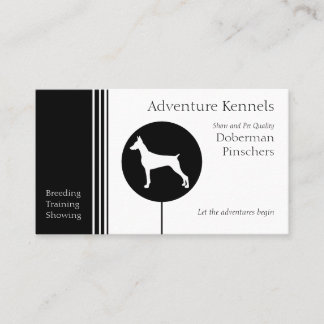 Doberman Pinscher Silhouette Modernes Schwarz-weiß Visitenkarte