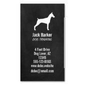 Doberman Pinscher Silhouette | Vertikale Hundezuch Magnetische Visitenkarte (Vorderseite Vertikal)