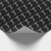 Doberman Pinscher Silhouette Y&B Grid Black Gift Geschenkpapier (Ecke)