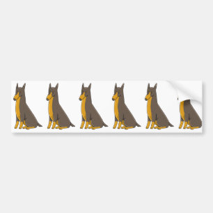 Doberman Pinscher Sitting Cartoon Autoaufkleber