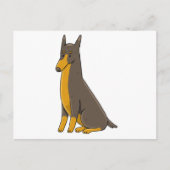 Doberman Pinscher Sitting Cartoon Postkarte (Vorderseite)