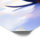 Doberman Pinscher Snowy Village Santa Hat Christma Poster (Ecke)