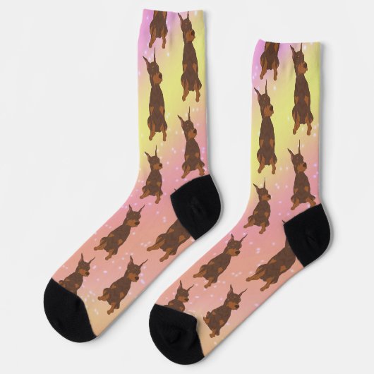 Doberman Pinscher Socken (Linkes Detail)