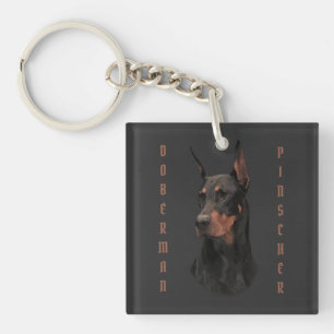 Doberman Pinscher, Square Wall Clock T - Shirt But Schlüsselanhänger