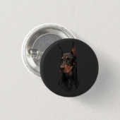 Doberman Pinscher, Square Wall Clock T - Shirt Button (Vorne & Hinten)