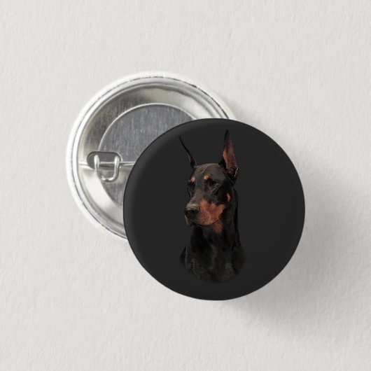 Doberman Pinscher, Square Wall Clock T - Shirt Button (Vorne & Hinten)