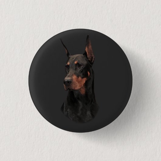 Doberman Pinscher, Square Wall Clock T - Shirt Button (Vorderseite)