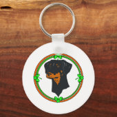 Doberman Pinscher St Patricks Schlüsselanhänger (Vorderseite)