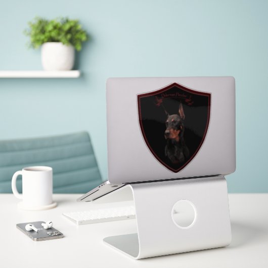 Doberman pinscher Sticker (Laptop auf Schreibtisch)