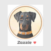 Doberman Pinscher Unzugeschnittene Malerei Origina Aufkleber (Blatt)