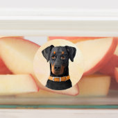 Doberman Pinscher Unzugeschnittene Malerei Origina Etiketten (Befestigt)