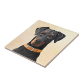 Doberman Pinscher Unzugeschnittene Malerei Origina Fliese (Seite)