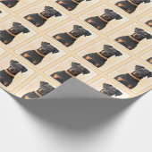 Doberman Pinscher Unzugeschnittene Malerei Origina Geschenkpapier (Ecke)