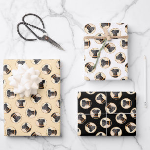 Doberman Pinscher Unzugeschnittene Malerei Origina Geschenkpapier Set