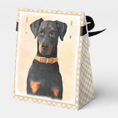 Doberman Pinscher Unzugeschnittene Malerei Origina Geschenkschachtel (Rückseite)