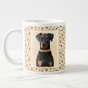 Doberman Pinscher Unzugeschnittene Malerei Origina Jumbo-Tasse