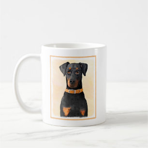 Doberman Pinscher Unzugeschnittene Malerei Origina Kaffeetasse