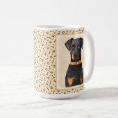 Doberman Pinscher Unzugeschnittene Malerei Origina Kaffeetasse (VorderseiteRechts)