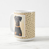 Doberman Pinscher Unzugeschnittene Malerei Origina Kaffeetasse (Vorderseite Links)