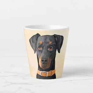 Doberman Pinscher Unzugeschnittene Malerei Origina Milchtasse