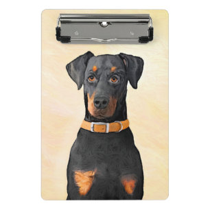 Doberman Pinscher Unzugeschnittene Malerei Origina Mini Klemmbrett