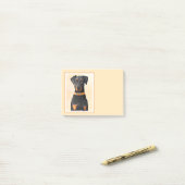 Doberman Pinscher Unzugeschnittene Malerei Origina Post-it Klebezettel (Auf Schreibtisch)