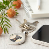 Doberman Pinscher Unzugeschnittene Malerei Origina Schlüsselanhänger (Seite)